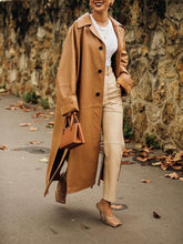 Load image into Gallery viewer, Women's Autumn and Winter Long Solid Color Fashion Woolen Coat
