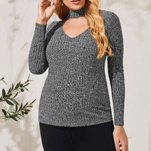 Load image into Gallery viewer, V-Neck Long Sleeve Slim Stretch Solid Color Maternity Top
