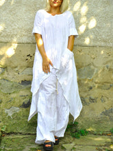 Load image into Gallery viewer, Women's White Casual Loose Linen Suit