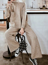 Load image into Gallery viewer, Fall/Winter Women Comfortable Loose Knitted Top And Pants Two-piece Suit