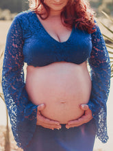 Load image into Gallery viewer, Lace Hollow Sleeve Two-Piece Suit Photo Maternity Dress
