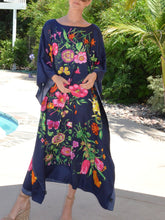 Load image into Gallery viewer, Floral Silk Loose Holiday Long Dress