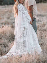 Load image into Gallery viewer, Maternity Sexy V-Neck Lace Fringed Slit Photography Dress