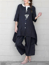 Load image into Gallery viewer, Women's Casual Solid Color Buttoned Linen Suit