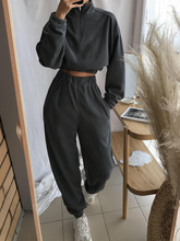 Load image into Gallery viewer, High Neck Zipper Sports Casual Women's Suit