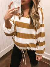 Load image into Gallery viewer, Hooded Loose Striped Maternity Tops