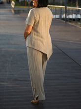 Load image into Gallery viewer, Women's Casual Solid Color Irregular Hem Cotton And Linen Suit
