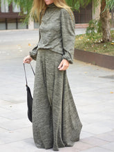 Load image into Gallery viewer, High Neck Top and Long Skirt Knit Suit