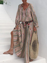 Load image into Gallery viewer, Bohemian Stripe Fashion Holiday Dress