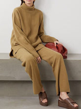 Load image into Gallery viewer, Knitted Casual Long Sleeve High Collar Women's Suits