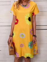 Load image into Gallery viewer, V-Neck A-Line Print Women's Casual Dress
