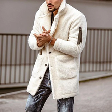 Load image into Gallery viewer, Men's Stylish Pure Color Lapel Plush Coat