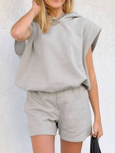 Load image into Gallery viewer, Fashion Loose Hooded Top with Shorts Suit
