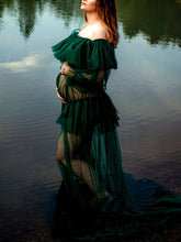 Load image into Gallery viewer, Maternity Sexy One Shoulder Lace Photography Dress