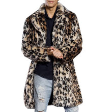 Load image into Gallery viewer, Men's Warm Leopard Coat Mid-Length Casual Jacket