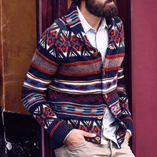Load image into Gallery viewer, Dark Ethnic Style Lapel Men's Cardigans