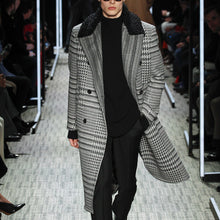 Load image into Gallery viewer, Men's Fashion Fur Collar Plaid Coat