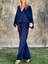 Load image into Gallery viewer, V-Neck Cotton And Linen Bat Sleeves Women's Suit
