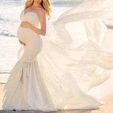 Load image into Gallery viewer, Solid Color Swing Net Photo Maternity Dress