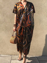 Load image into Gallery viewer, Women's Fashion Print Pleated Casual Long Dress