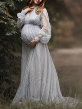Load image into Gallery viewer, Maternity Wear Sexy Long Skirt Transparent Tulle Photography Tube Top Dress