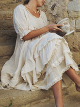 Load image into Gallery viewer, Women's Multilayer Lace Linen Dress
