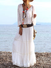 Load image into Gallery viewer, Long Sleeve Lace Holiday Beach Women's Dress