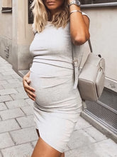 Load image into Gallery viewer, Fake Two Short Sleeve Maternity Dress