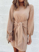 Load image into Gallery viewer, Women's Autumn and Winter Short Belt Pure Color Knitted Dress
