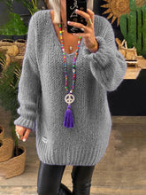 Load image into Gallery viewer, Chunky Knit Crew Neck Sweater Women's Tops
