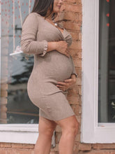 Load image into Gallery viewer, Tube Top Lace Sleeve Casual Maternity Dresses