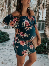 Load image into Gallery viewer, Strapless Floral Slim Party Maternity Dress