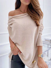 Load image into Gallery viewer, Oblique Shoulder Casual Loose Knit Sweater