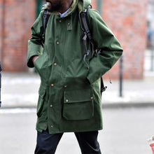 Load image into Gallery viewer, Button Hooded Army Green Men's Coats