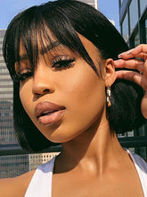 Load image into Gallery viewer, Bangs Cute Natural Black Hair Lady Wig
