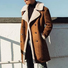 Load image into Gallery viewer, Contrast Color Mink Lapel Long Sleeve Coat