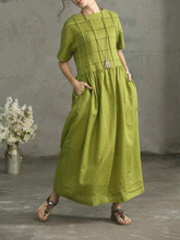 Load image into Gallery viewer, Loose Waist Slimming Half Sleeve Dress