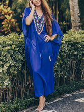 Load image into Gallery viewer, Chiffon Print Tie Band Loose Leisure Holiday Dress