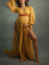 Load image into Gallery viewer, Maternity Sexy V-Neck Polka Dot Split Photography Dress