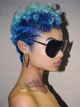 Load image into Gallery viewer, Fashion Blue Gradient Artificial Wig