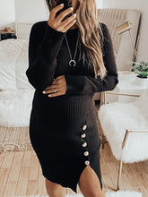 Load image into Gallery viewer, Button Slit Knitted Maternity Dresses