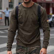 Load image into Gallery viewer, Fashion Distressed Round Neck Men's Top