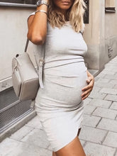 Load image into Gallery viewer, Fake Two Short Sleeve Maternity Dress
