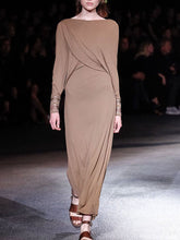 Load image into Gallery viewer, Round Neck Fashion Casual Dress