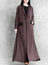 Load image into Gallery viewer, Single Button Color Block Collar Women's Coats