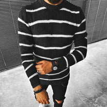 Load image into Gallery viewer, Casual Round Neck Striped Sweater For Men