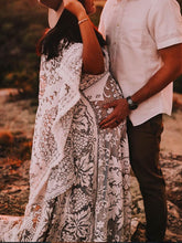 Load image into Gallery viewer, Maternity Wear Sexy V-Neck Lace Sheer Tulle Photography Dress