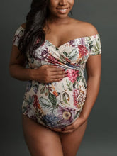 Load image into Gallery viewer, Floral Sleeveless Indoor Photo Maternity Jumpsuit Dress