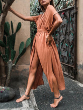 Load image into Gallery viewer, Cotton And Linen Split Sexy Outdoor Women's Dress