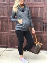 Load image into Gallery viewer, High Neck Zipper Ppocket Sweater Maternity Tops